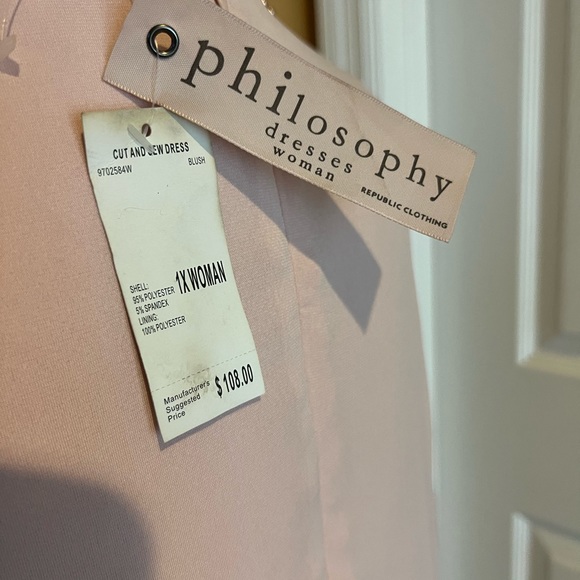 Philosophy Dresses- 1X soft, pink, stud embellished dress. - Picture 7 of 8
